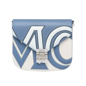 MCM patricia calfskin shoulder bag in contrast logo